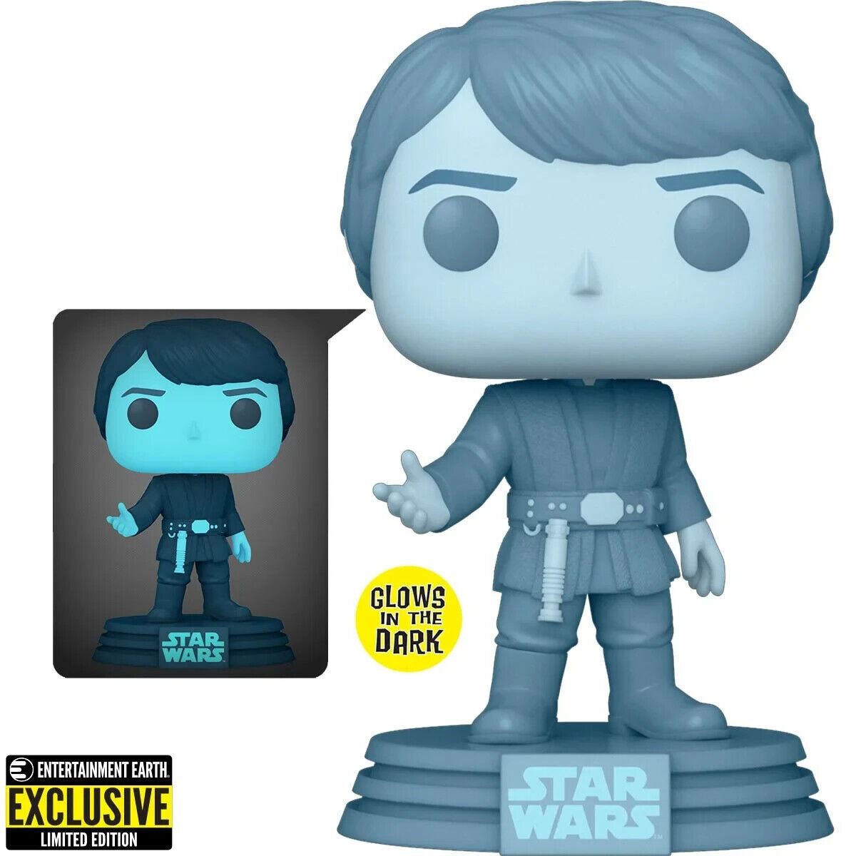 B1- Funko POP! Star Wars Limited Glow in the Dark Holographic Luke Skywalker #615