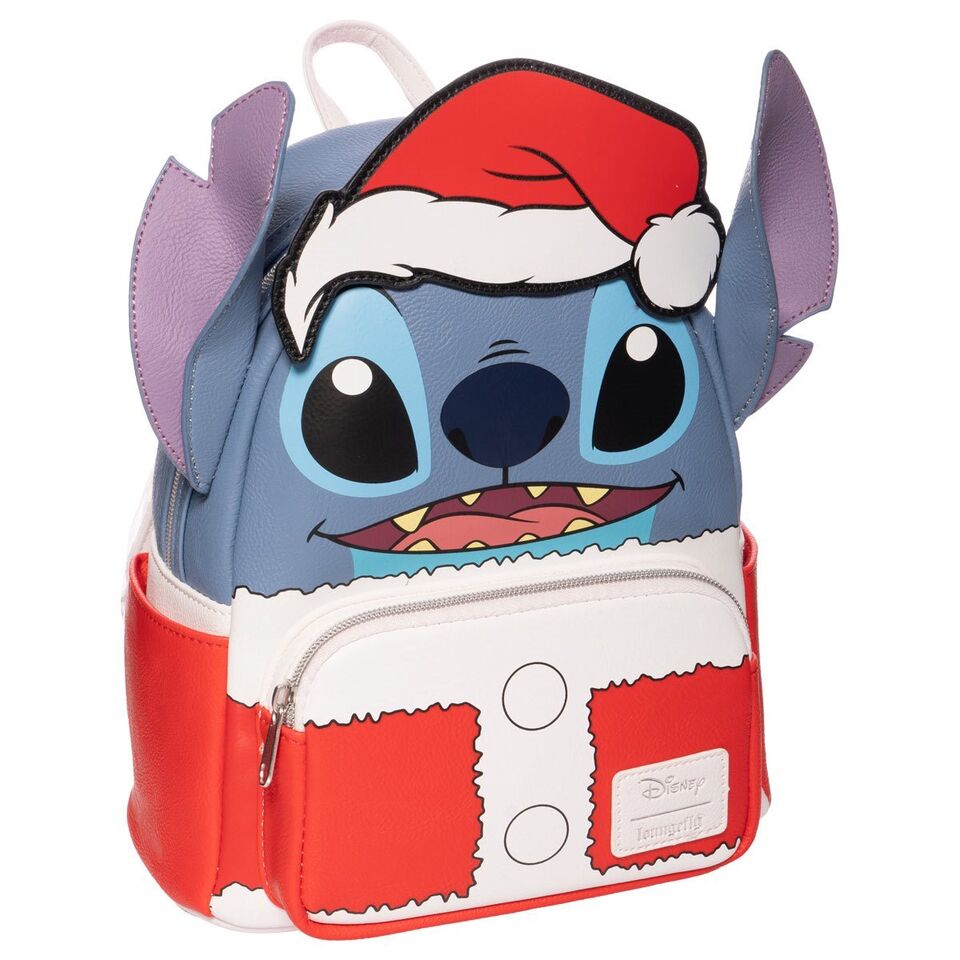 A1 Loungefly Lilo & Stitch Holiday Santa Stitch Mini Backpack