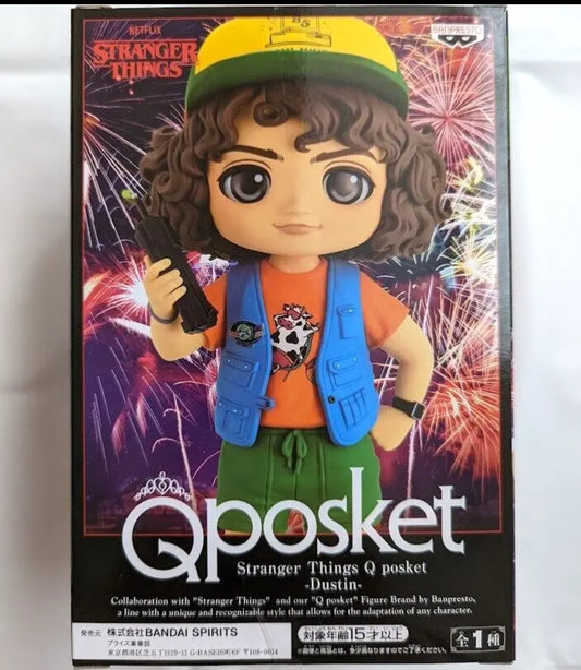 B1-Stranger Things Figure DUSTIN Qposket 5.1" walkie-talkie NETFLIX BANPRESTO Prize