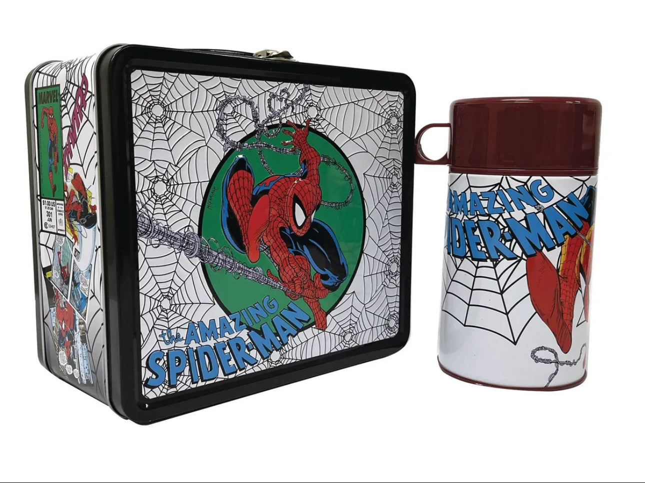 B1- TIN TITANS MARVEL SPIDER-MAN PX LUNCHBOX & BEV CONTAINER