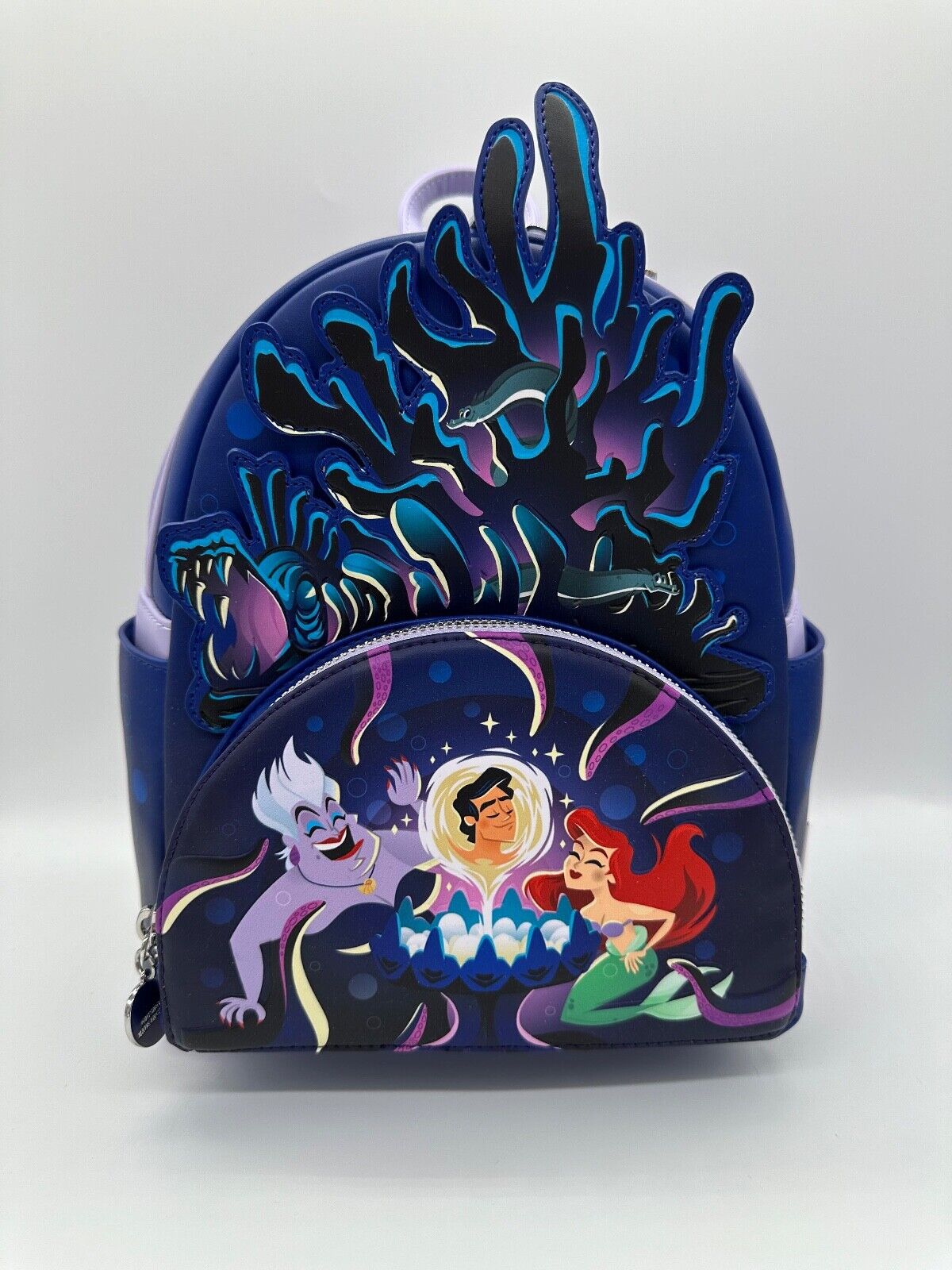 A1 Loungefly Disney Little Mermaid Ursula Glow-In-The-Dark Lair Mini Backpack