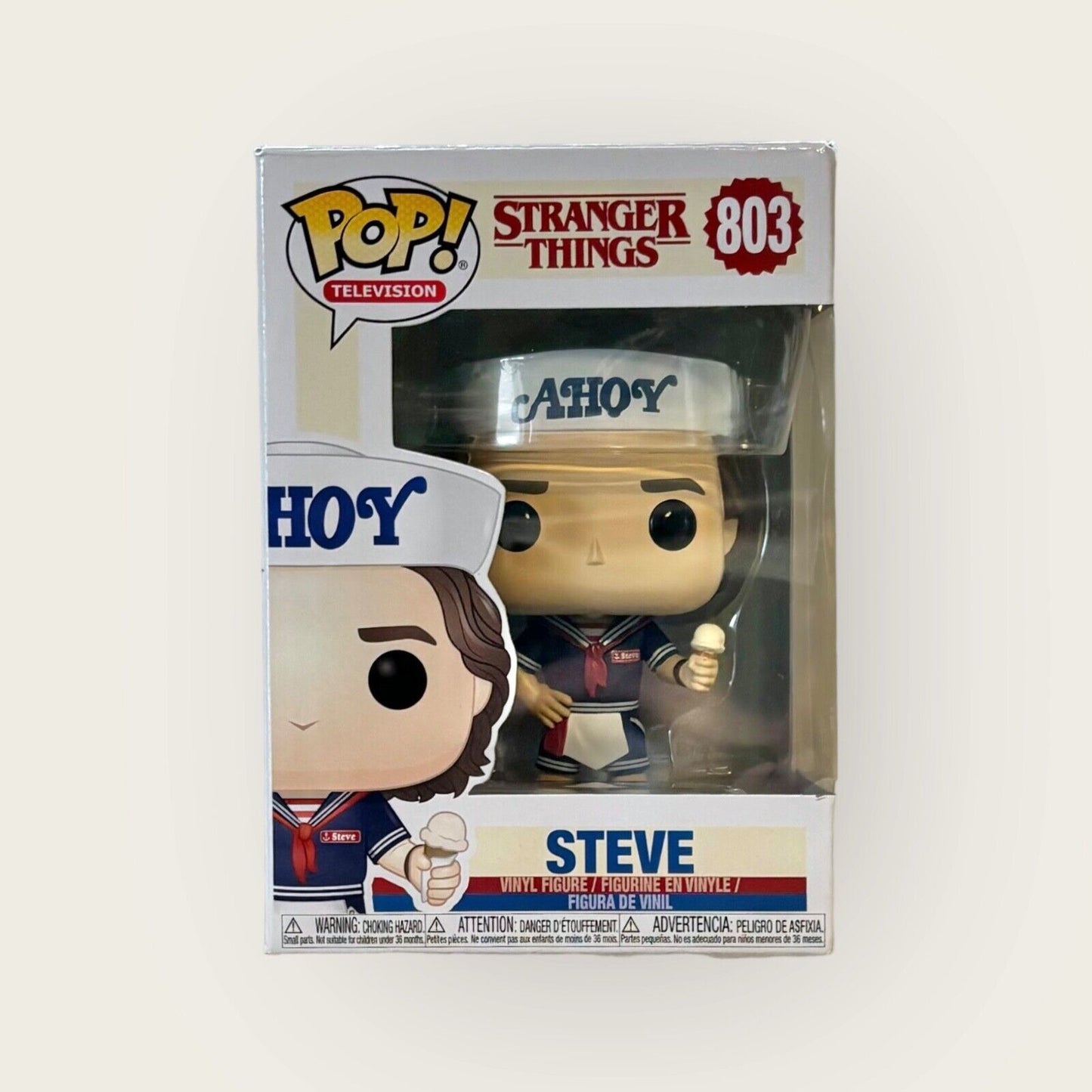 B1 - Funko Pop! TV Stranger Things Steve w/ Hat and Ice Cream Funko Pop! Figure #803