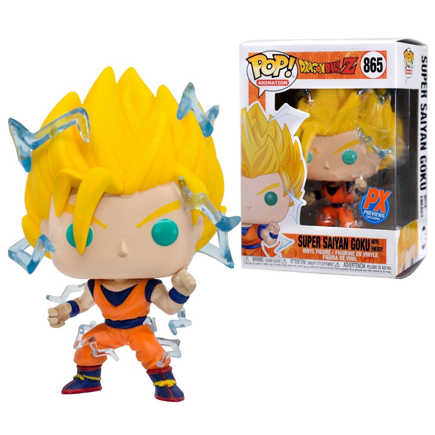 B1- Dragon Ball Z Super Saiyan Goku With Energy Funko Pop #865 PX Previews Exclusive