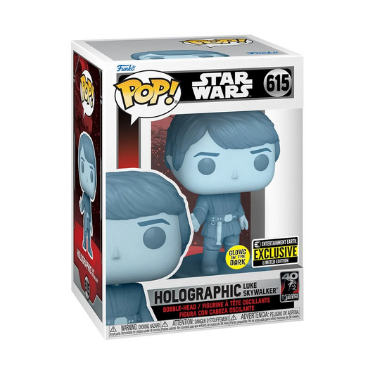 B1- Funko POP! Star Wars Limited Glow in the Dark Holographic Luke Skywalker #615