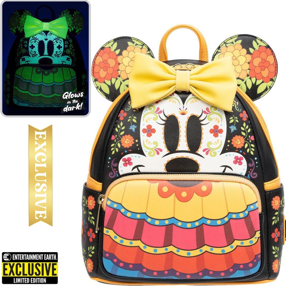 A1 - LoungeFly- Minnie Mouse Dia de los Muertos Sugar Skull