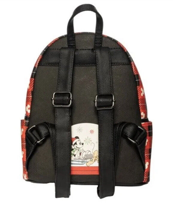 A1 Disney Loungefly Holiday Mickey Mouse and Minnie Mouse Mini Backpack Exclusive